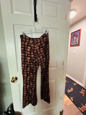 Earthbound | Crochet Pattern Flared Pants - Black with Warm Tones